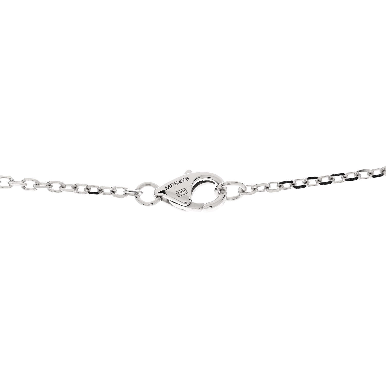 Cartier 18K White Gold Diamond Interlocking LOVE Paved Necklace 5 of 5