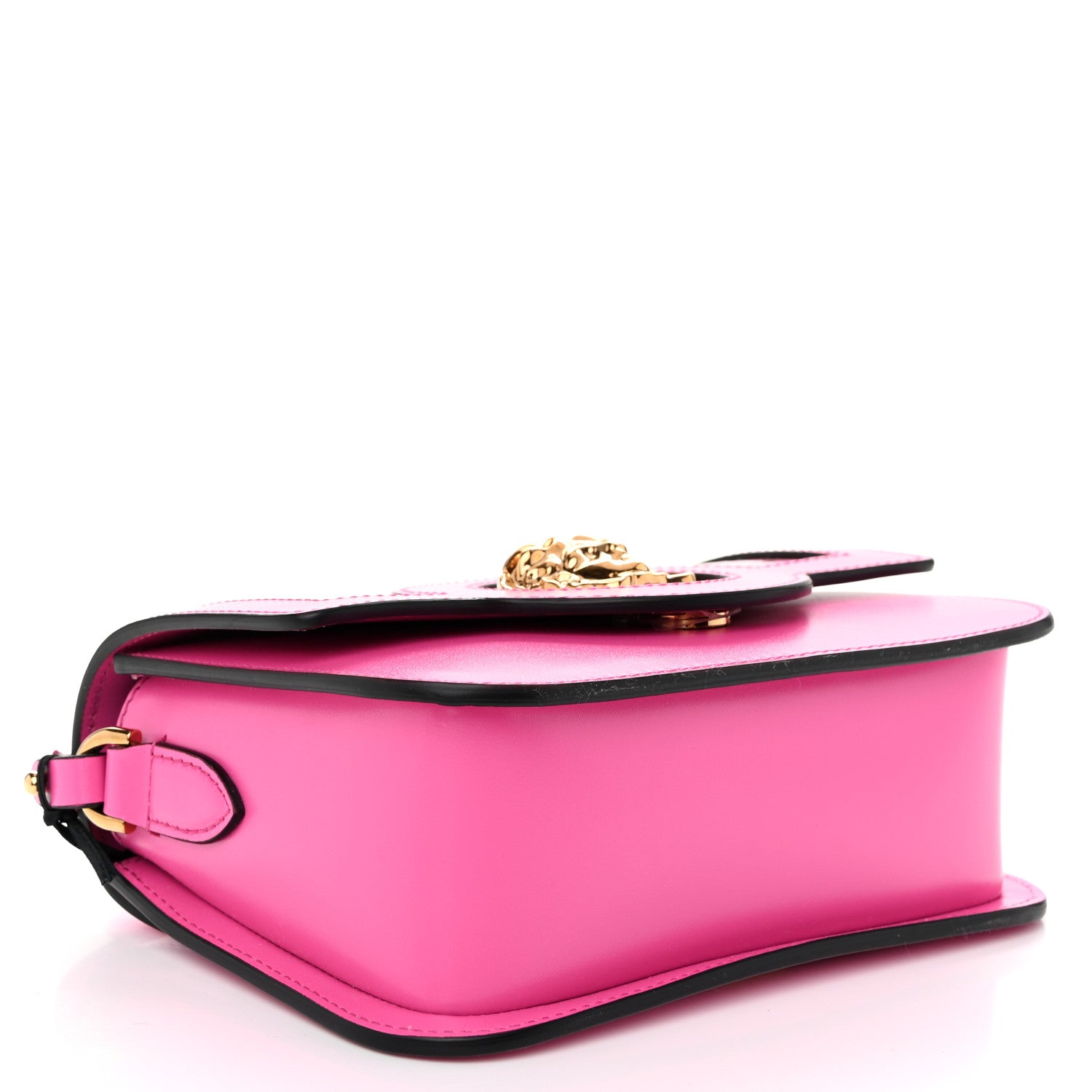 Versace Calfskin Vinyl Small Houndstooth La Medusa Crossbody Bag Pink Multicolor 4 of 9
