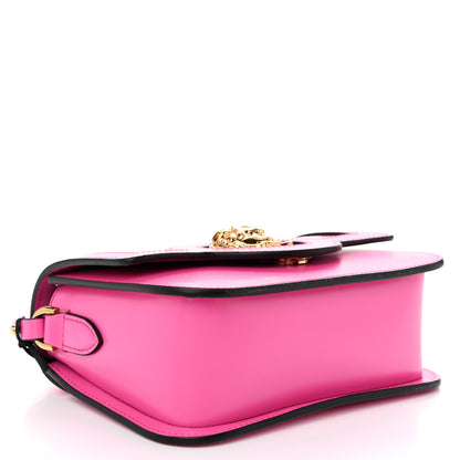 Versace Calfskin Vinyl Small Houndstooth La Medusa Crossbody Bag Pink Multicolor 4 of 9