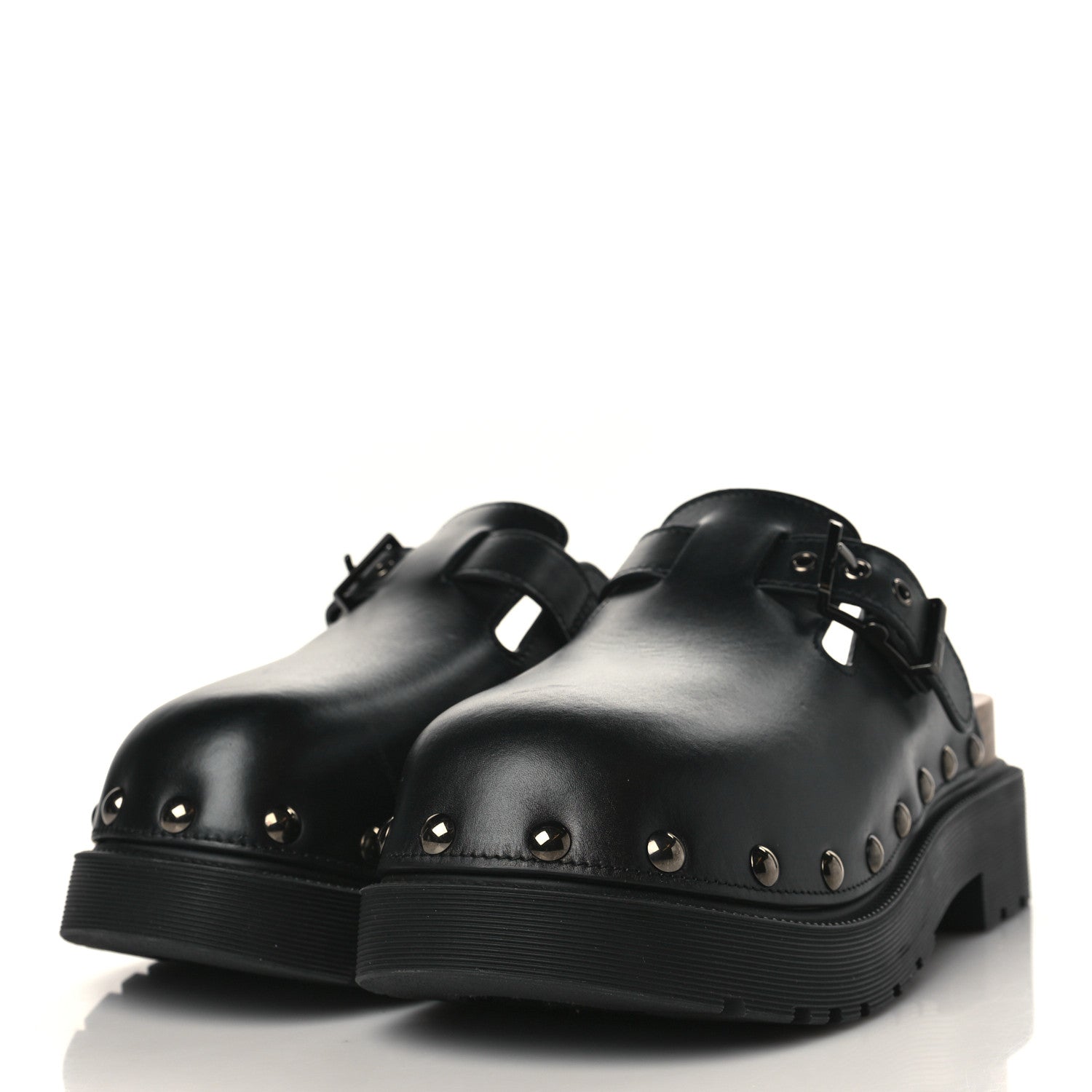 Christian Dior Calfskin Diorquake Buckled Lug Sole 15mm Clogs 38 Black 3 of 8