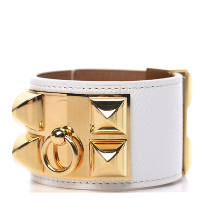 Hermes Epsom Collier de Chien CDC Bracelet S White 1 of 7