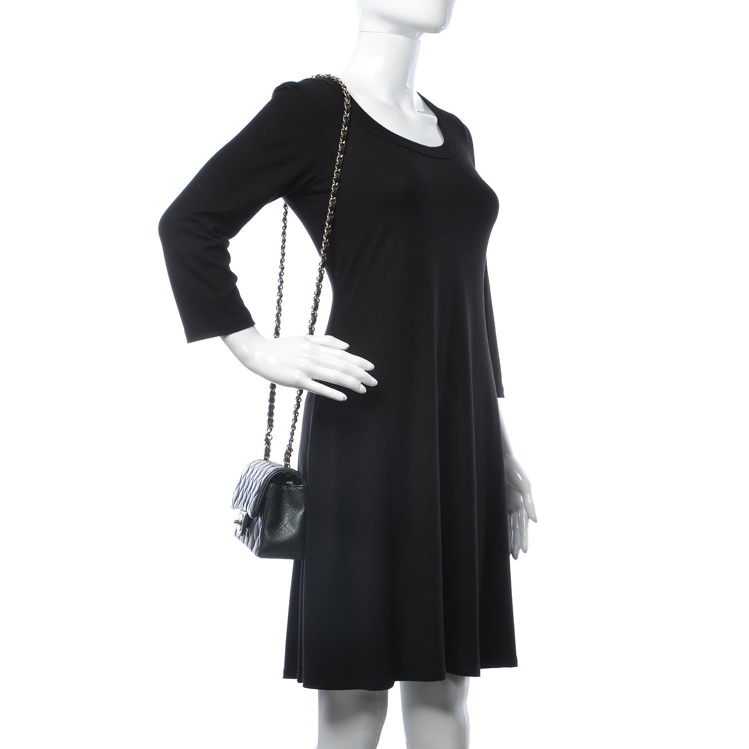 Chanel Caviar Quilted Mini Rectangular Flap Dark Grey 2 of 7