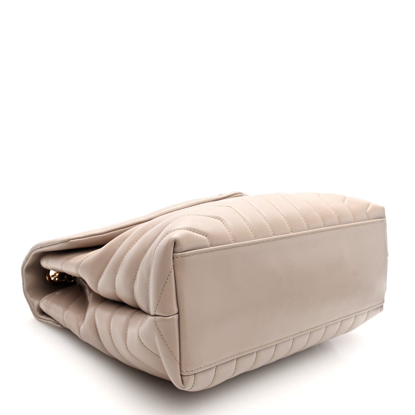 Calfskin Y Quilted Monogram Medium Loulou Chain Satchel Light Natural