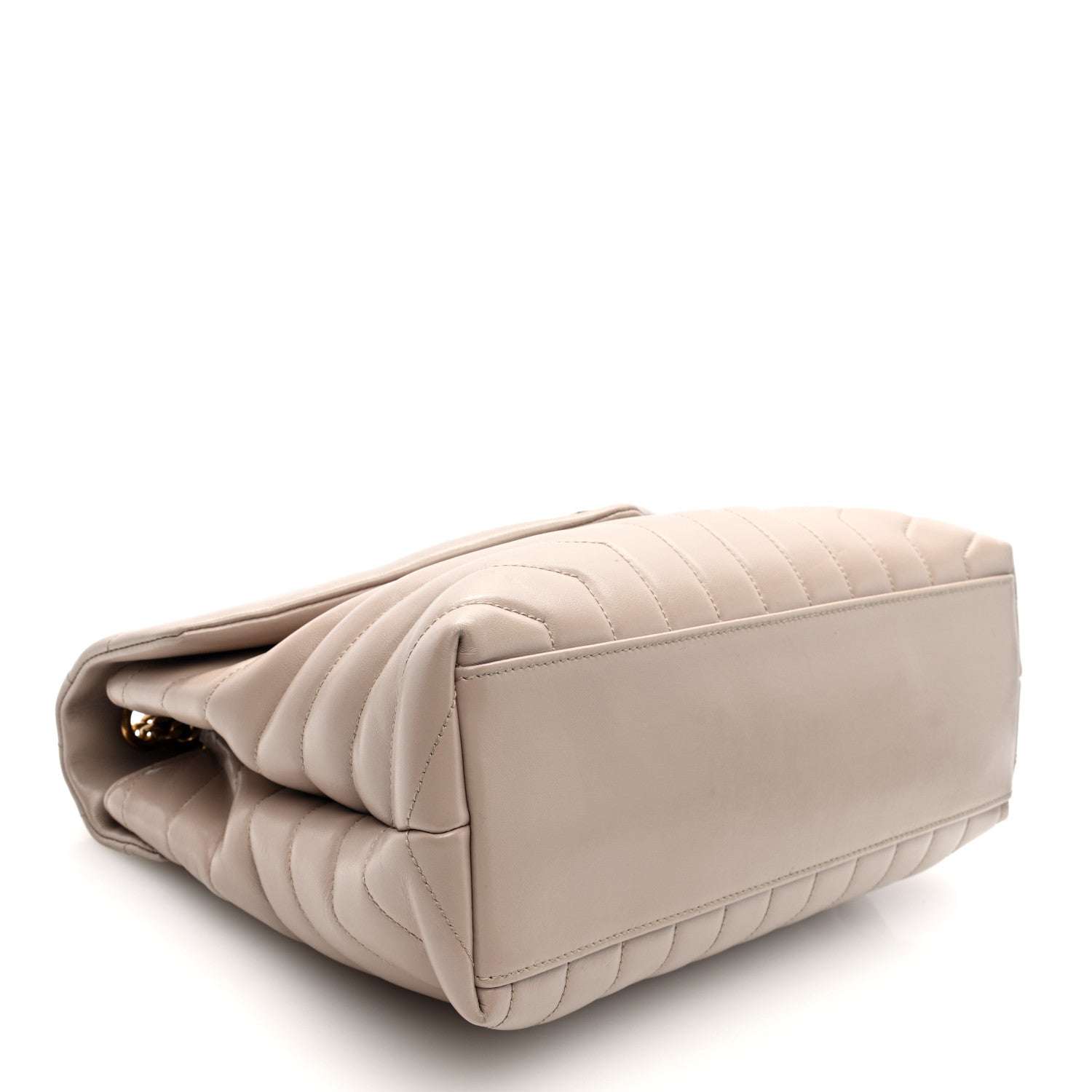 Saint Laurent Calfskin Y Quilted Monogram Medium Loulou Chain Satchel Light Natural 4 of 9