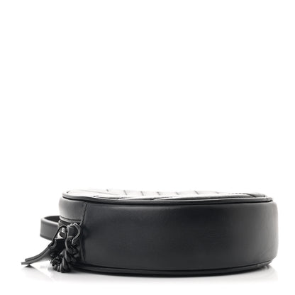 Saint Laurent Calfskin Matelasse Chevron Round Vinyle Camera Bag Black 4 of 10