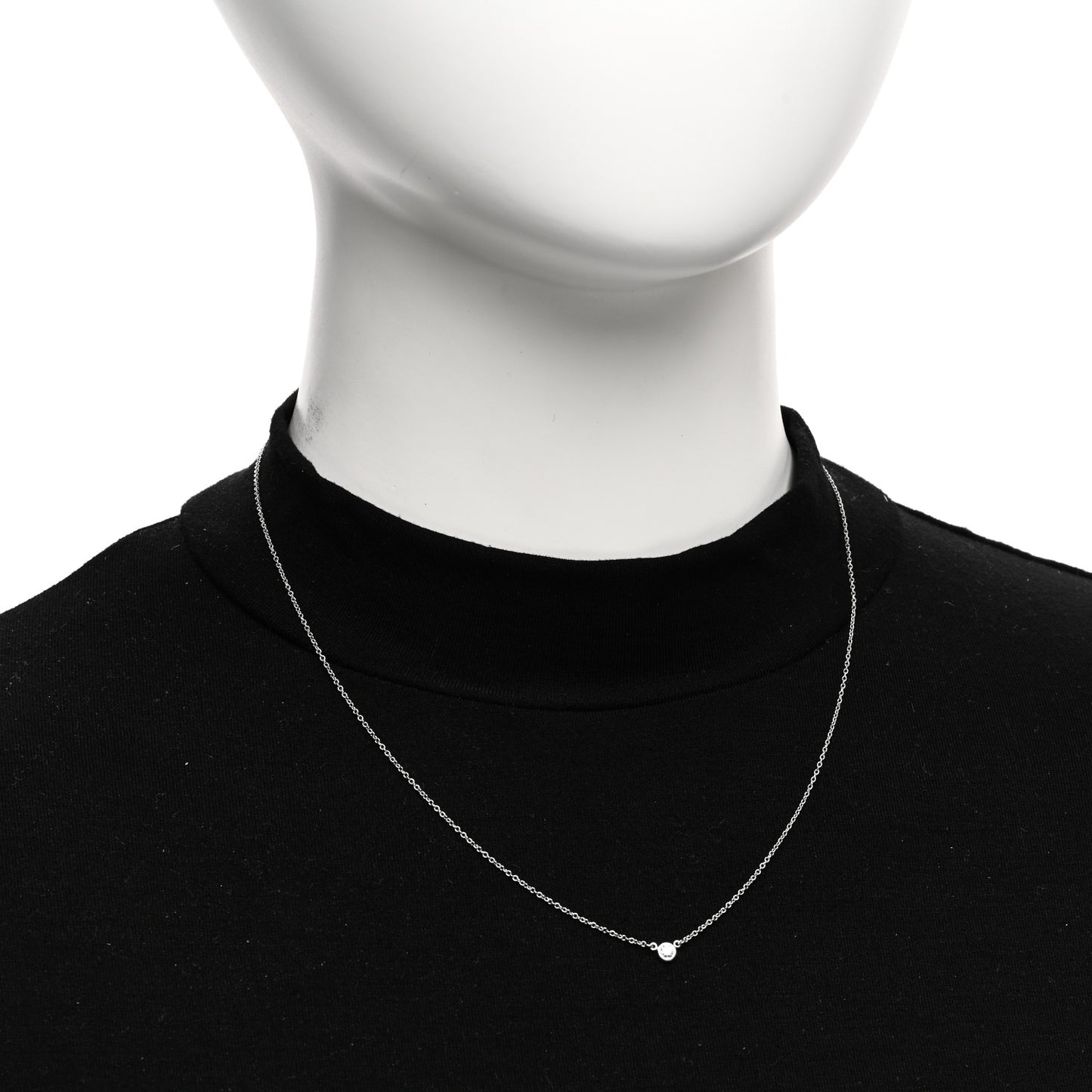 Platinum Diamond .10ct Elsa Peretti Diamonds by the Yard Pendant Necklace