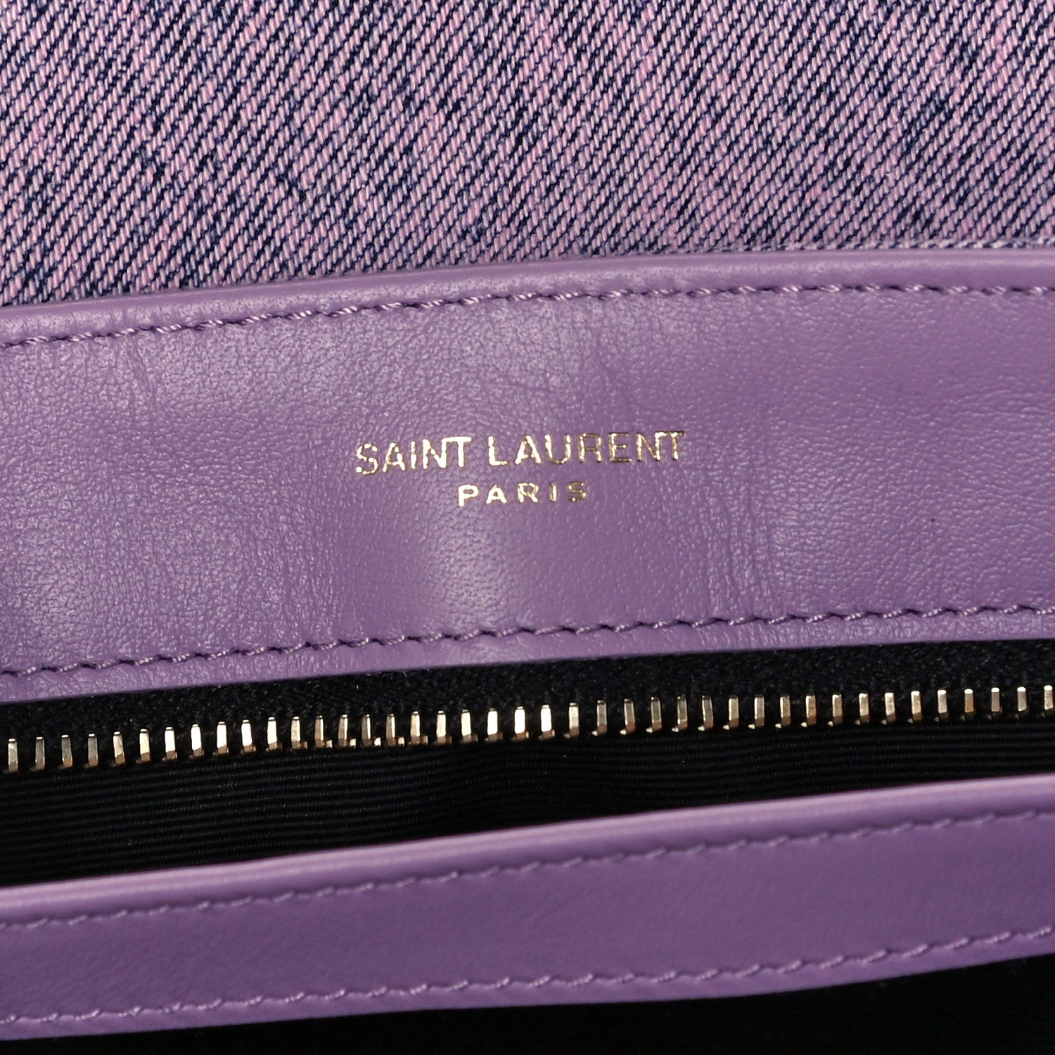 Saint Laurent Denim Y Quilted Monogram Toy Loulou Crossbody Bag Bleached Lilac 6 of 12