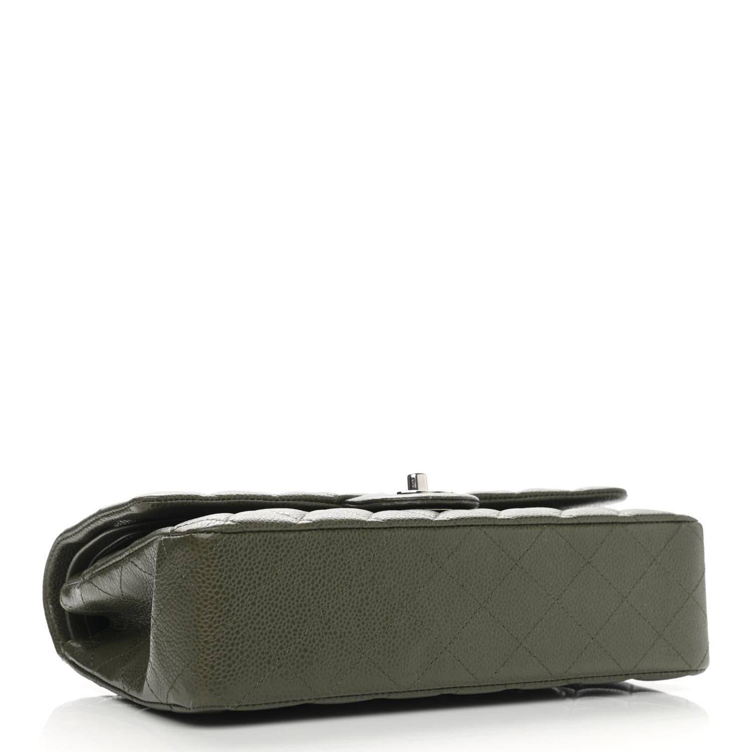 Chanel Caviar Quilted Medium Double Flap Dark Green 4 of 9