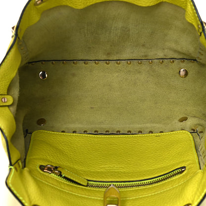 Valentino Garavani Grained Calfskin Small Rockstud Tote Yellow Fluo 5 of 9