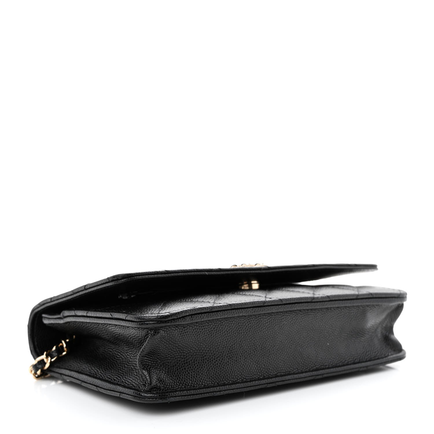 Chanel Caviar Quilted Crystal CC Wallet On Chain WOC Black 4 of 11