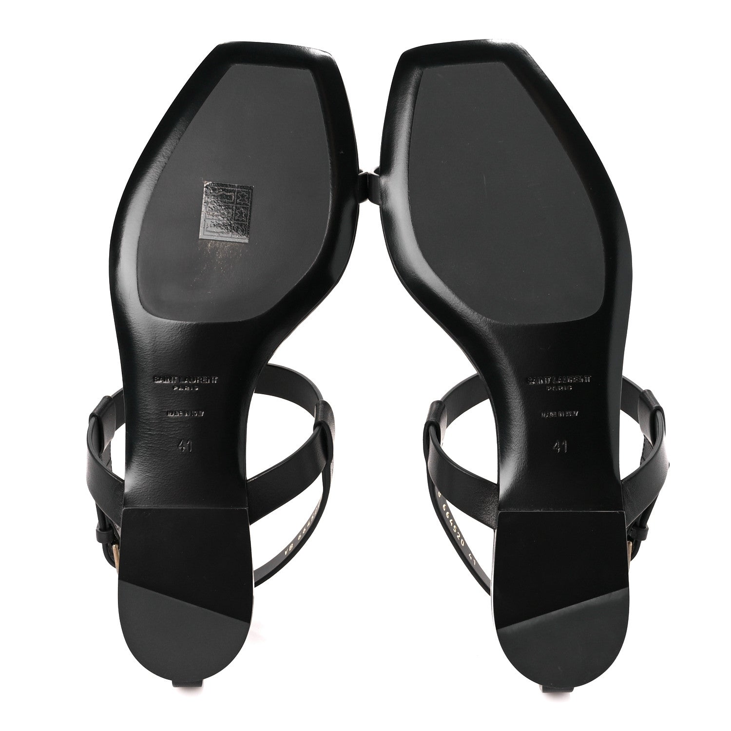 Saint Laurent Calfskin Cassandra Monogram Sandals 41 Black 5 of 9