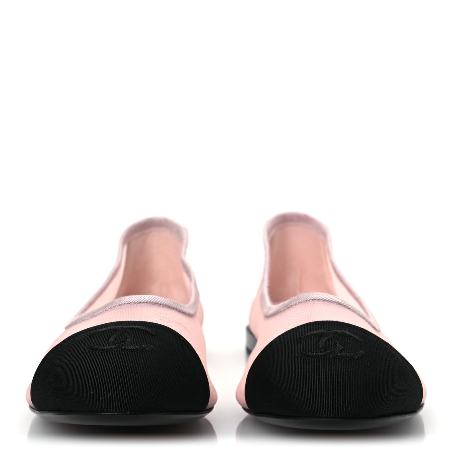 Mesh Grosgrain CC Ballerina Flats 39.5 Pink Black 39.5 Pink Black