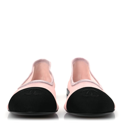 Chanel Mesh Grosgrain CC Ballerina Flats 39.5 Pink Black 39.5 Pink Black 3 of 10