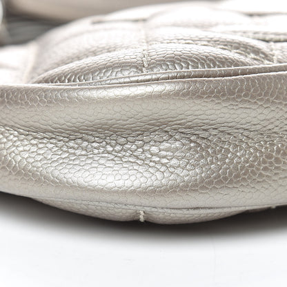 Chanel Metallic Caviar Quilted CC Shoulder Bag Silver 9 of 14