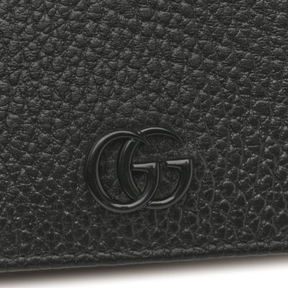 Gucci Dollar Calfskin Enamel Monochrome GG Marmont Card Case Black 8 of 9