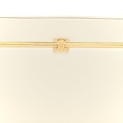 Celine Glossy Lambskin Vanity Frame Rectangle Bag  Creamy White 8 of 10