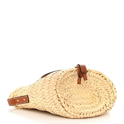 Chloe Raffia Small Grain Calfskin Medium Marcie Basket Tan 4 of 12