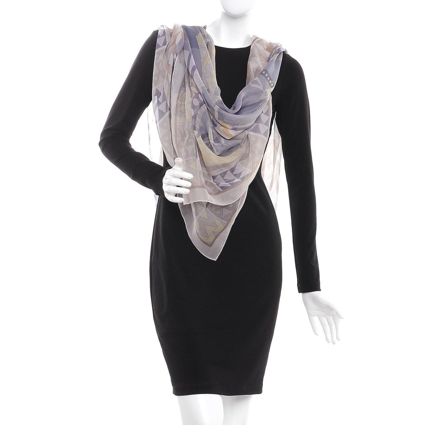 Mousseline Silk Chevaux De Karnak Shawl 140 Rose Thè Gris Bleuete Mauve