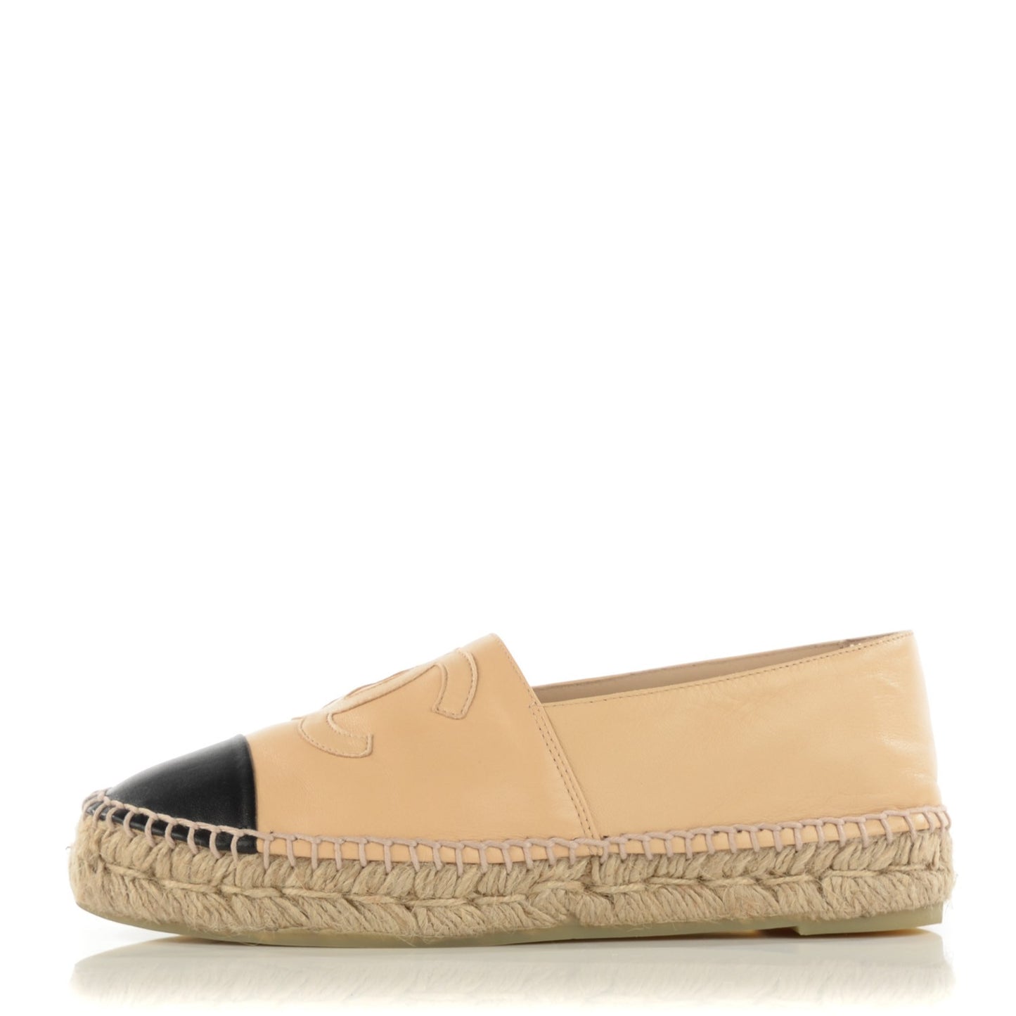 Lambskin CC Espadrilles 35 Beige Black