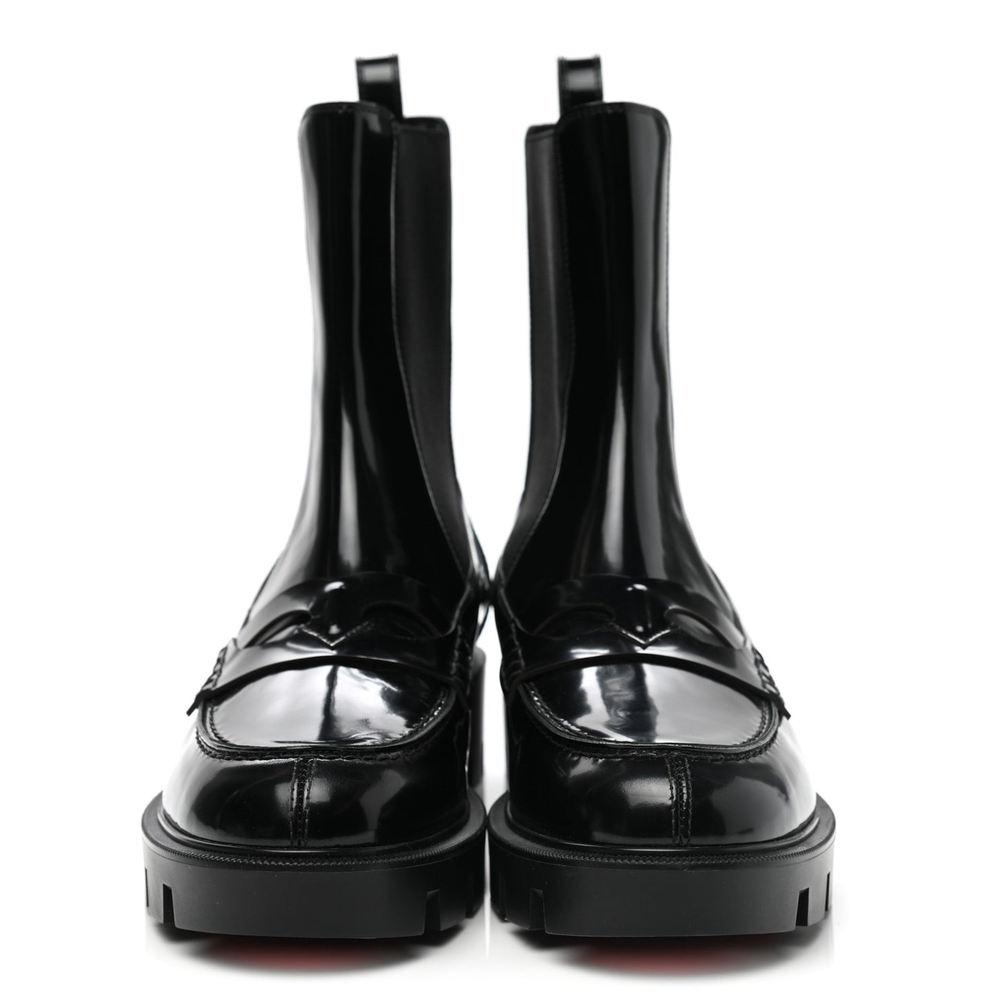 Patent Montezu Lug Chelsea Boots 38.5 Black