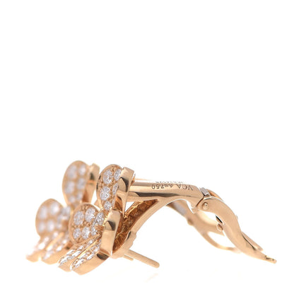 Van Cleef & Arpels 18K Yellow Gold Diamond Small Frivole Pave Earrings 2 of 6