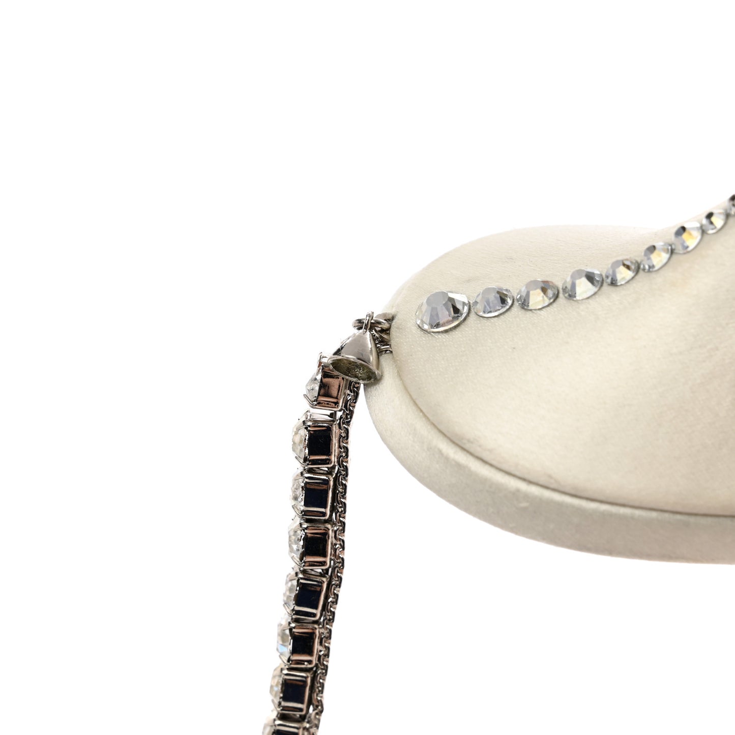 Satin Crystal Saeda 100 Pumps 37 Ivory