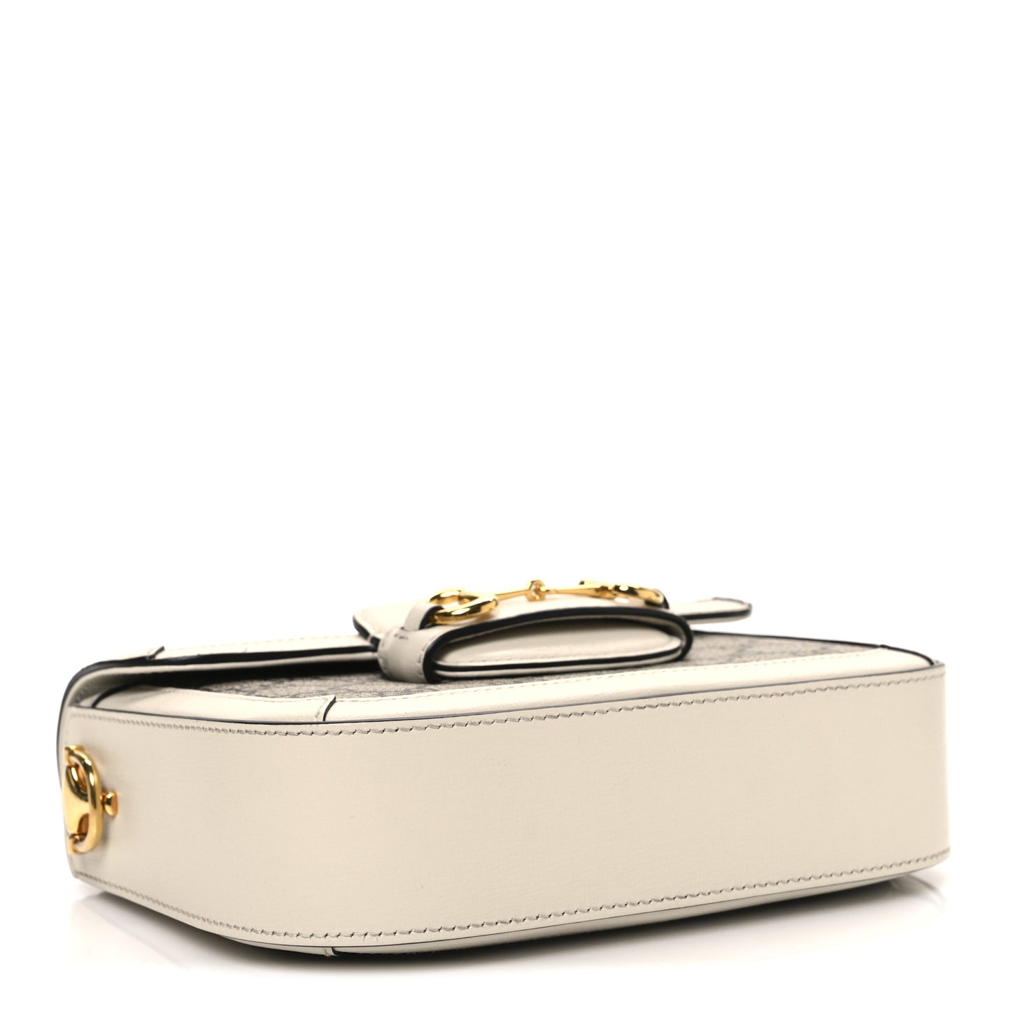 GG Supreme Monogram Web Mini Horsebit 1955 Shoulder Bag Beige Mystic White