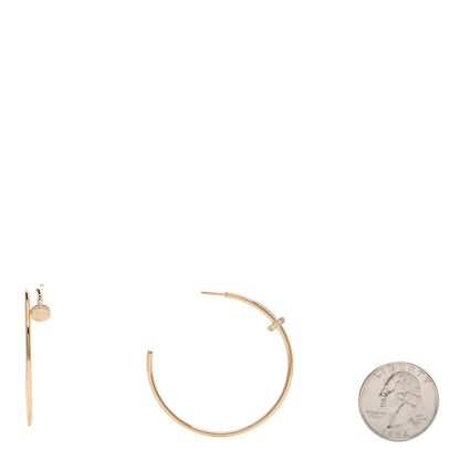 Cartier 18K Yellow Gold Diamond Juste Un Clou Hoop Earrings 2 of 4
