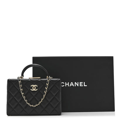 Chanel Lambskin Quilted Small CC Top Handle Box Bag Black 11 of 11