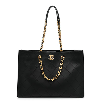 Chanel Calfskin Stitched Large Shopping Tote Black 1 of 11