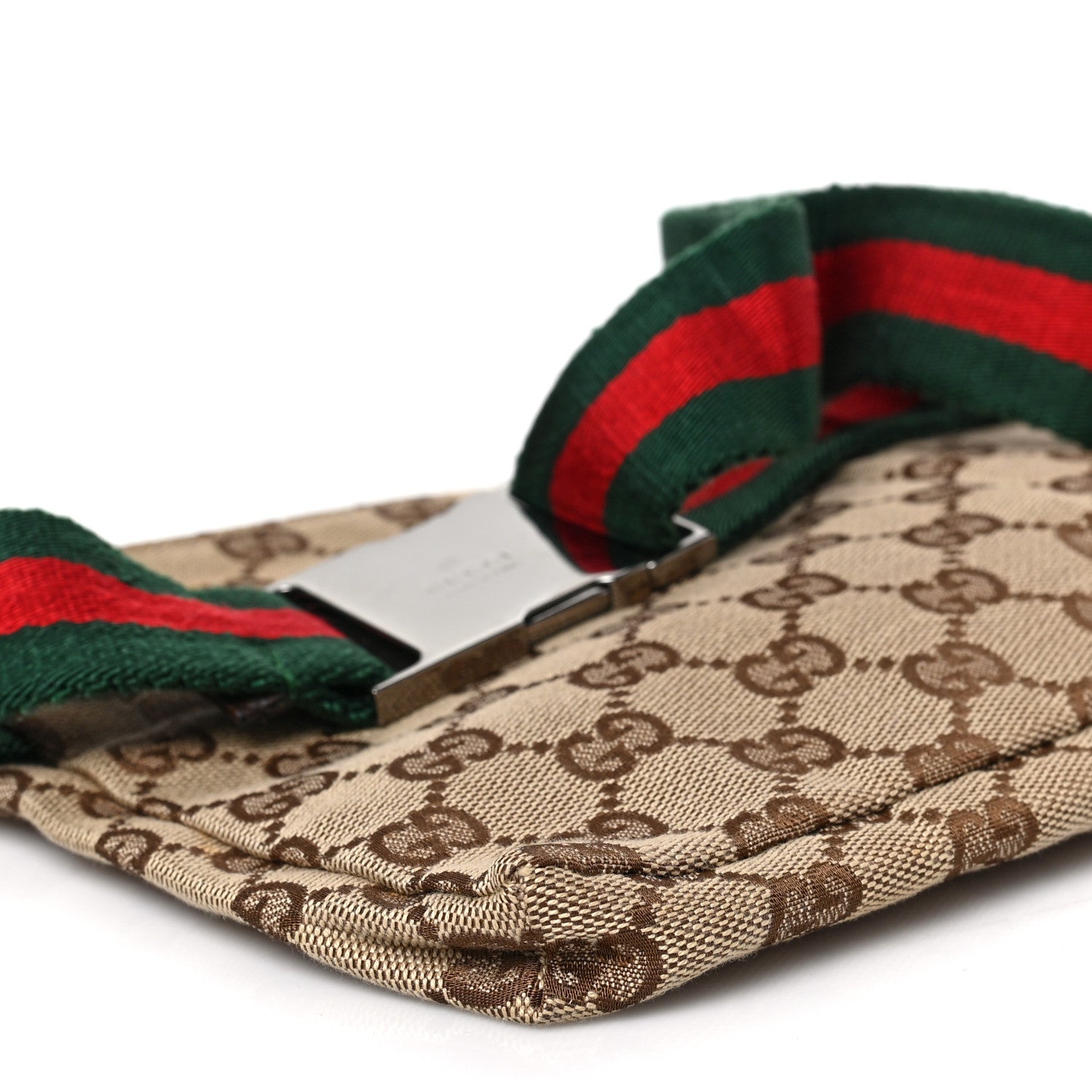 Gucci GG Monogram Web Double Pocket Belt Bag Dark Brown 7 of 8