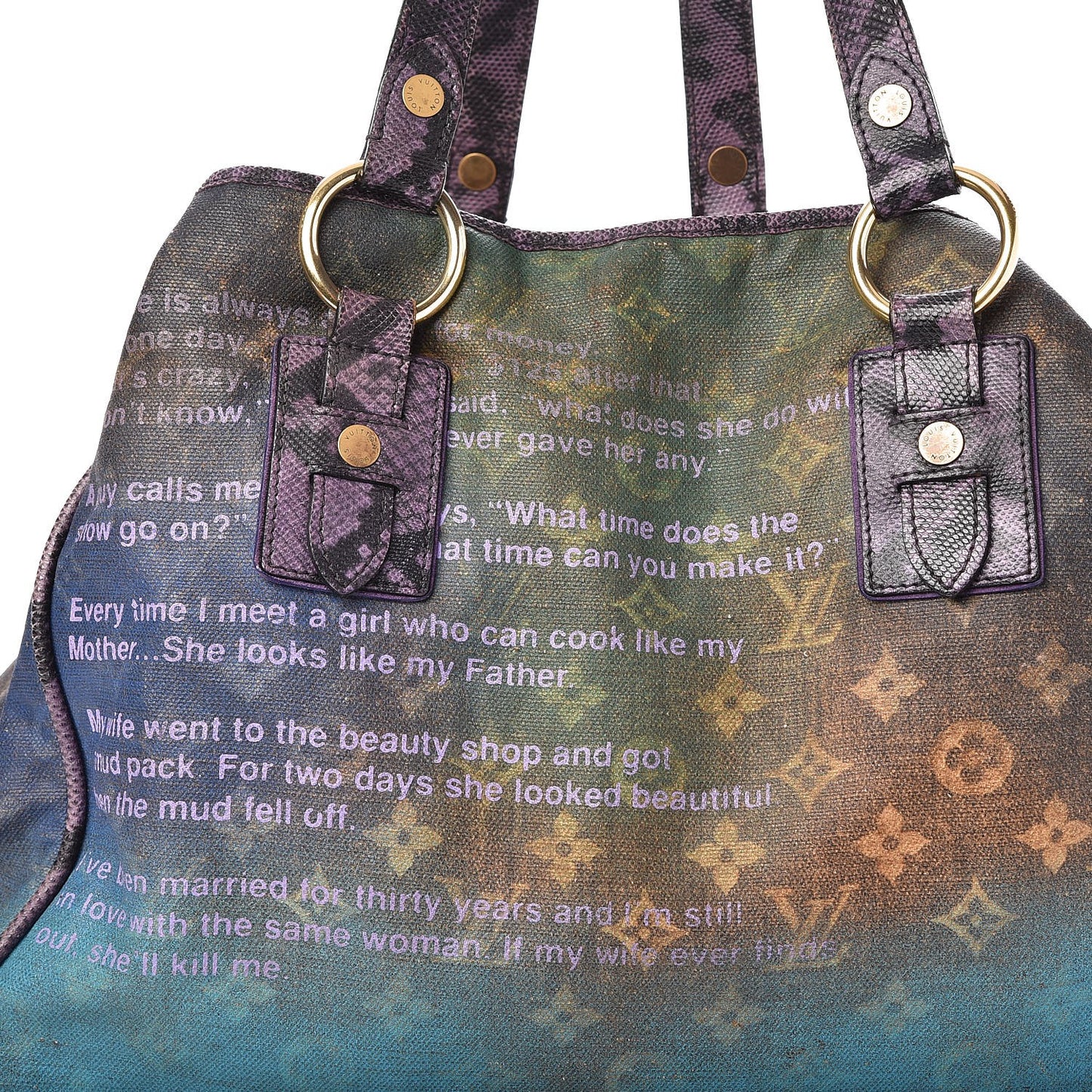Monogram Karung Heartbreak Jokes Tote Violet