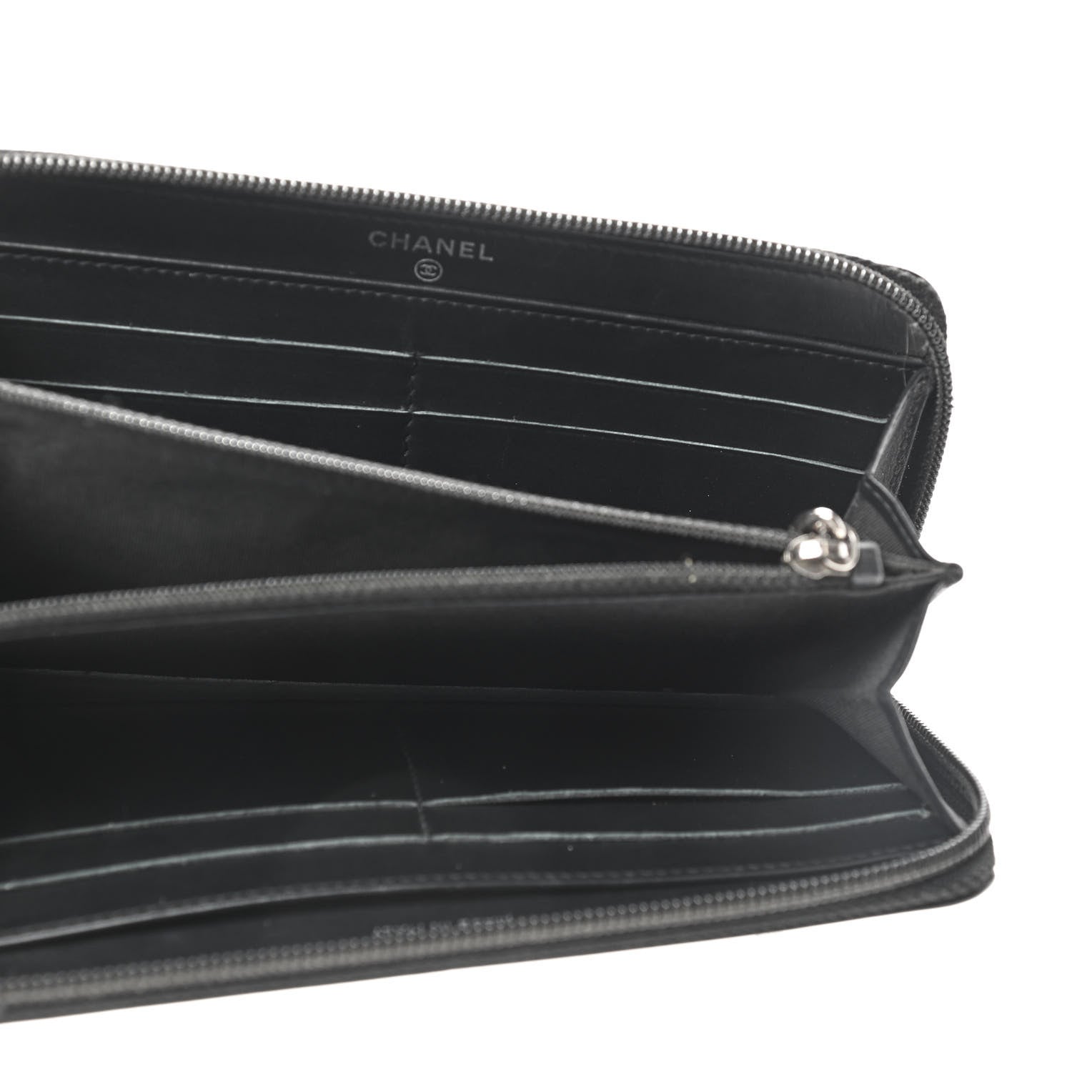 Chanel Caviar Large Timeless CC Zip Around Wallet Black 5 of 9