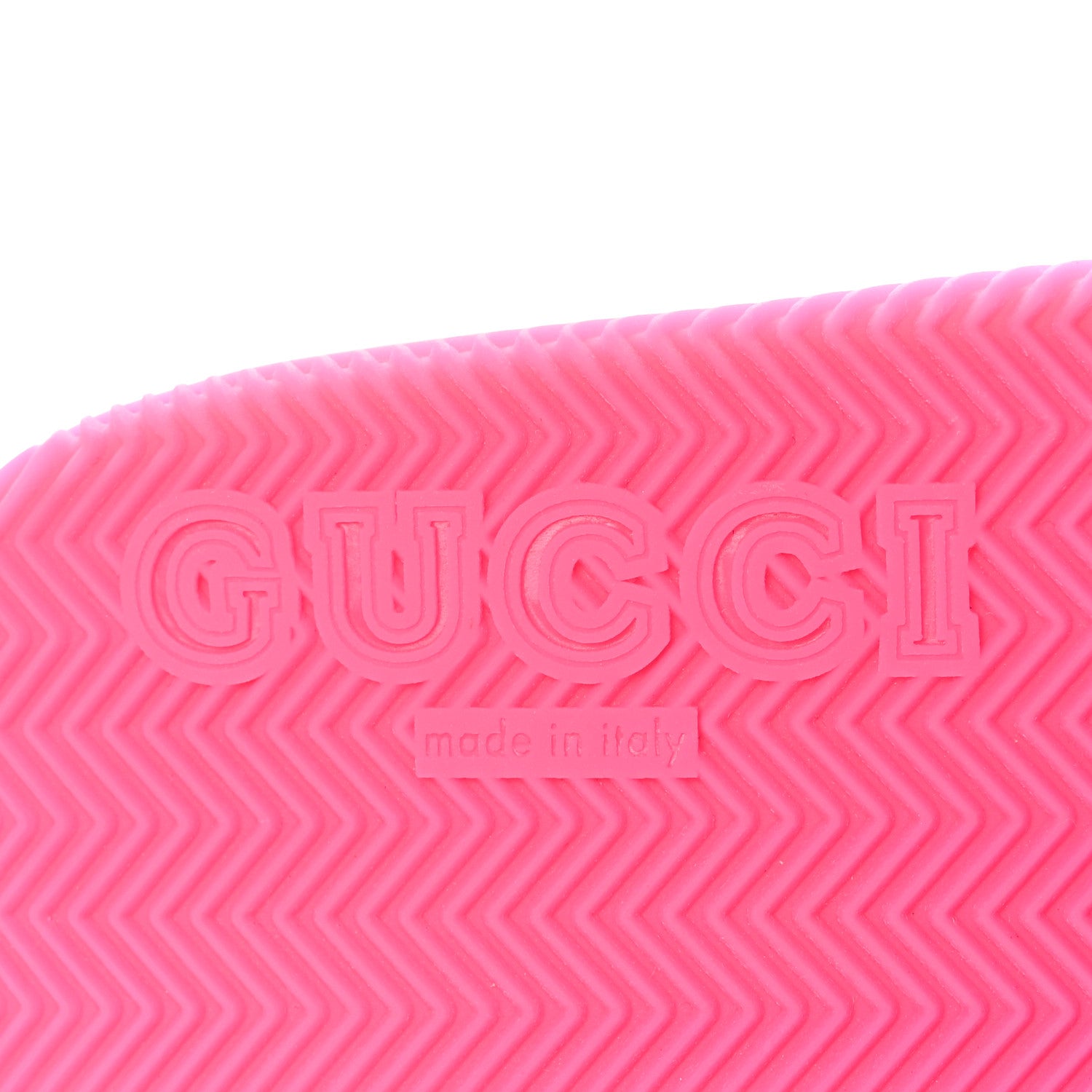 Gucci Rubber Web Womens Criss Cross Slide Sandals 35 Coral New Shamarock 7 of 8
