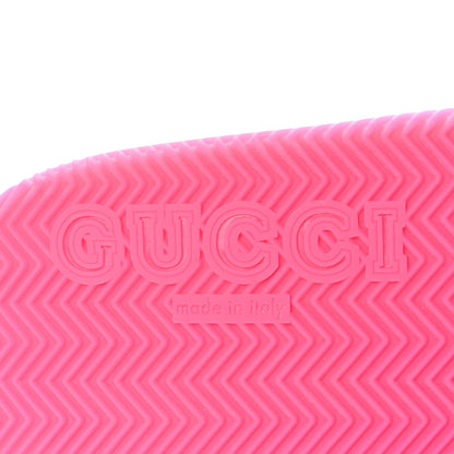 Gucci Rubber Web Womens Criss Cross Slide Sandals 35 Coral New Shamarock 7 of 8
