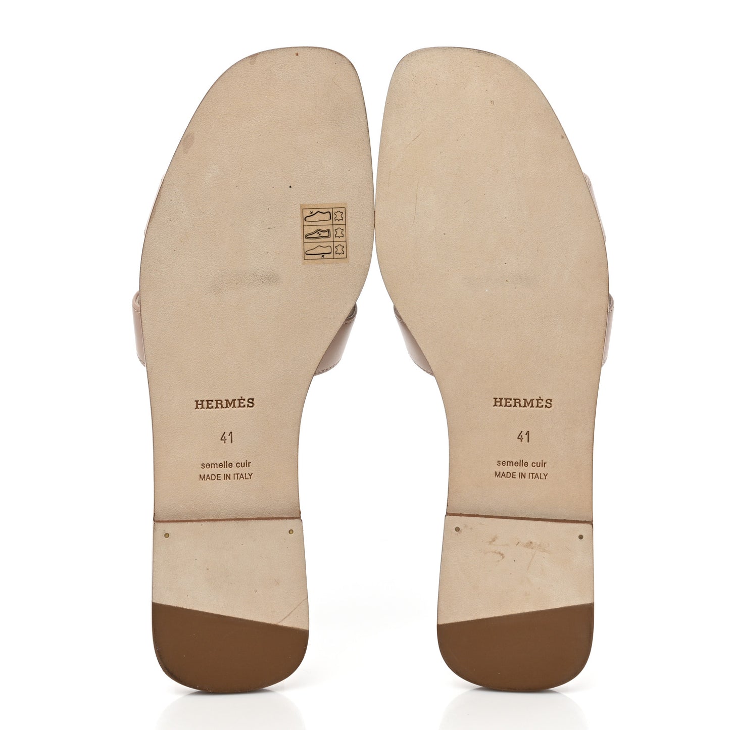 Box Calfskin Oran Sandals 41 Beige Nude