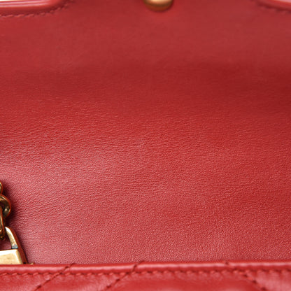 Gucci Calfskin Matelasse Super Mini GG Marmont Shoulder Bag Hibiscus Red 8 of 11