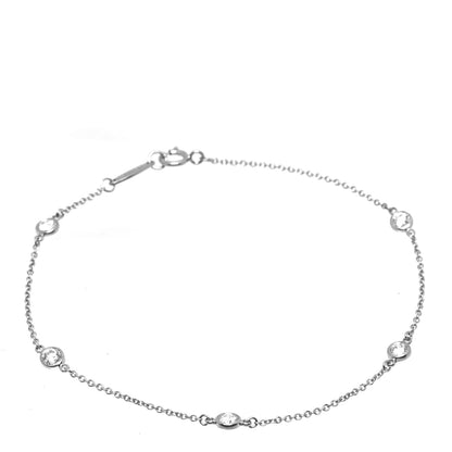 Tiffany Platinum Diamond .40ctw Elsa Peretti Diamonds by the Yard Station Bracelet 1 of 5