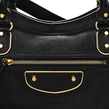 Balenciaga Chevre Gold Metallic Edge Hardware City Black 8 of 12