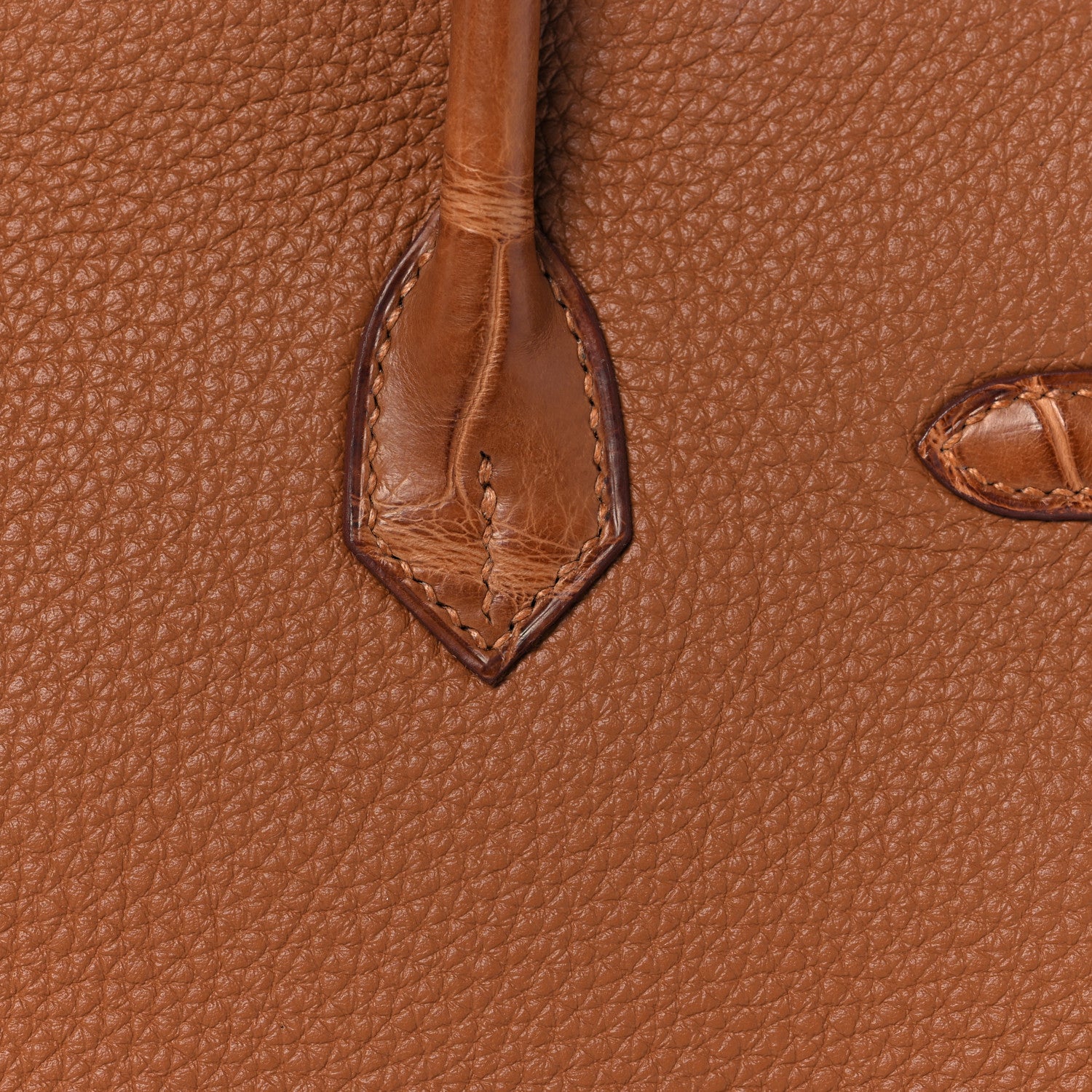 Hermes Togo Matte Alligator Birkin Touch 25 Gold 10 of 35