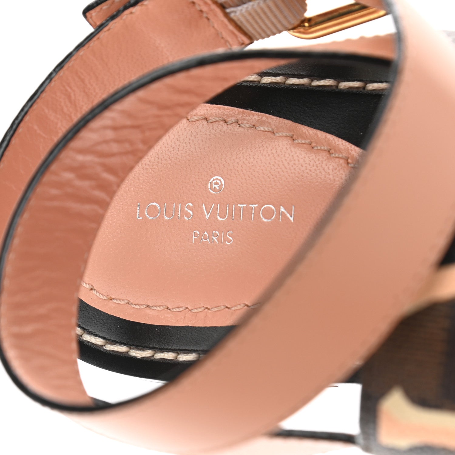 Louis Vuitton Calfskin Damier Ebene Passenger Flat Sandals 37 Venus Pink 7 of 9