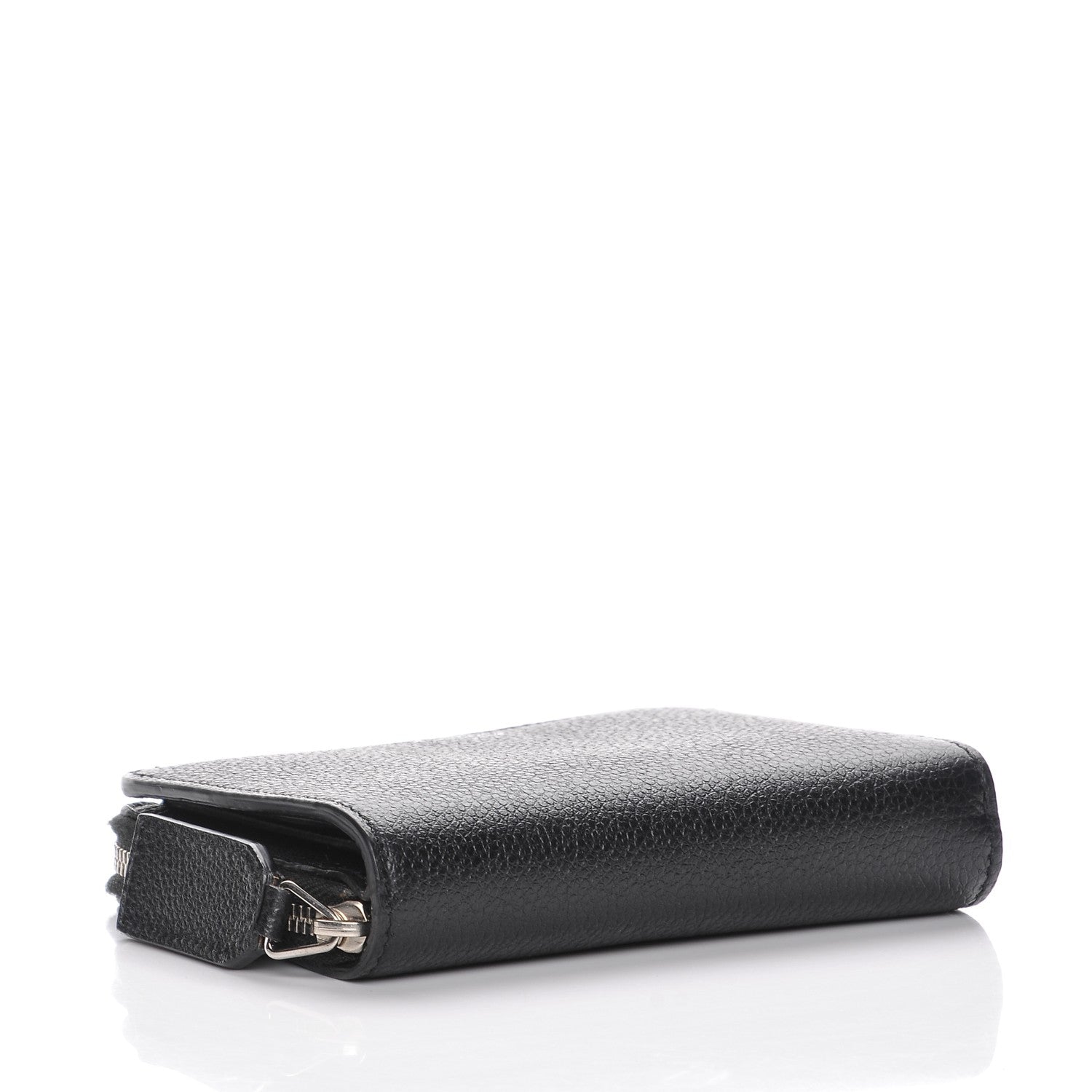 Saint Laurent Grained Calfskin Rive Gauche Compact Zip Around Wallet Black 4 of 7