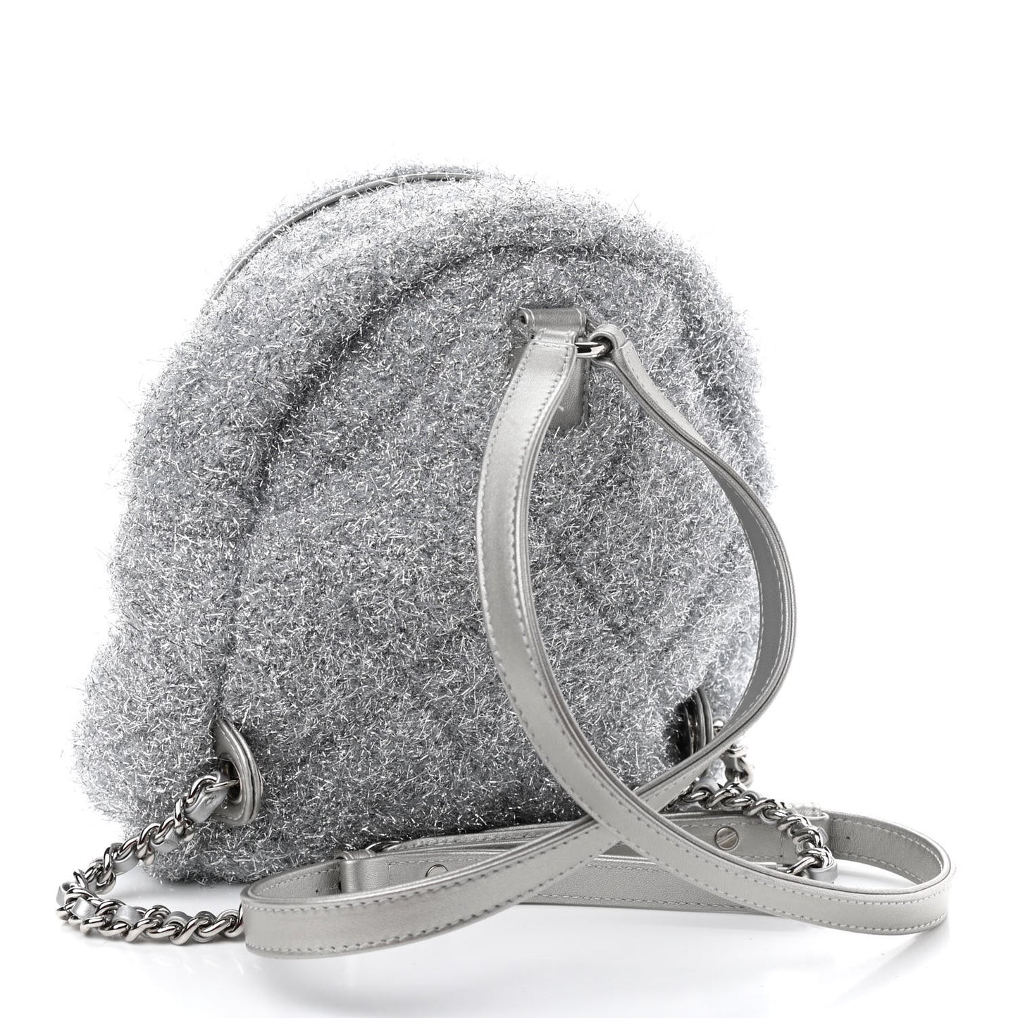 Lurex Knit Mini Pluto Glitter Backpack Grey