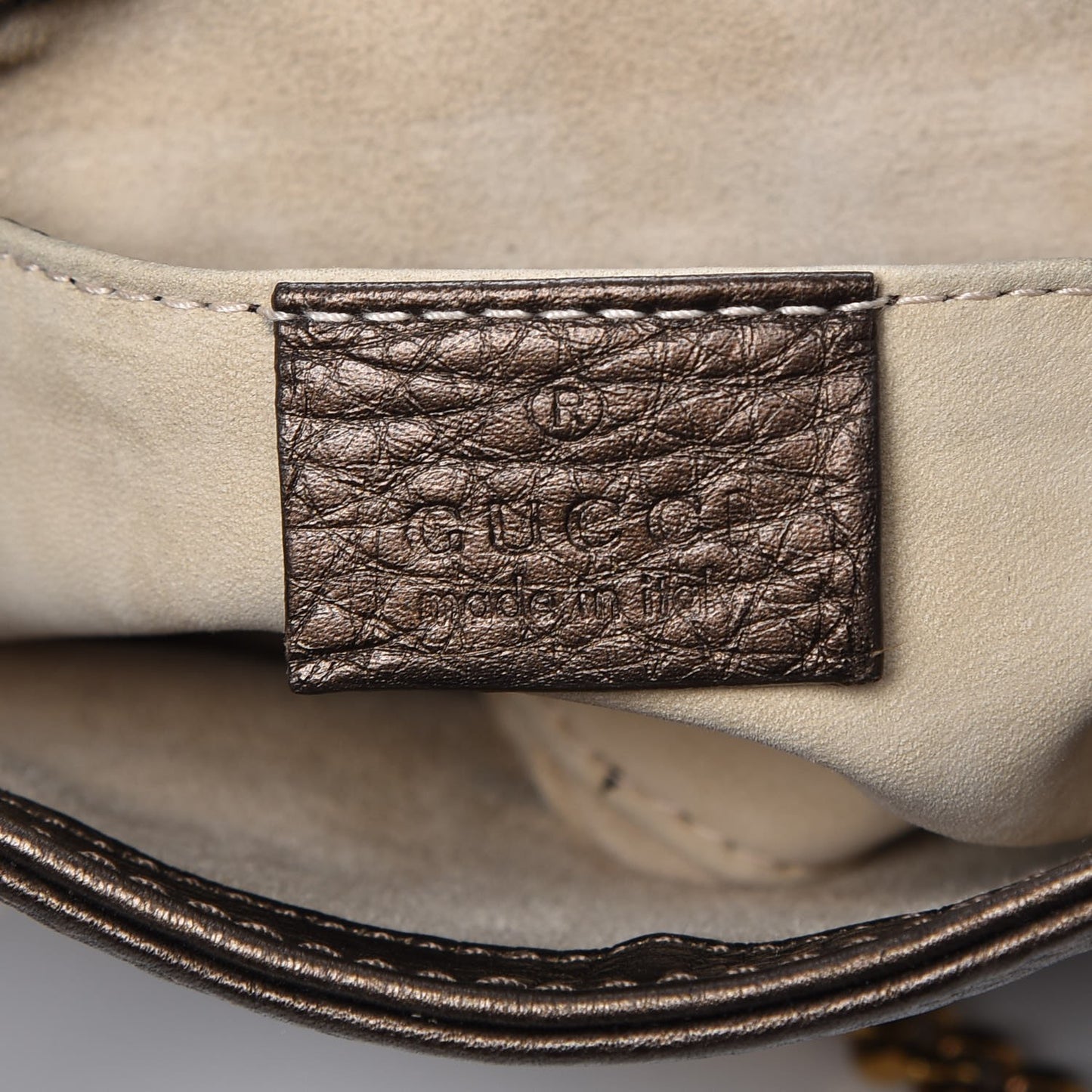 Metallic Pebbled Calfskin Small 1973 Chain Shoulder Bag Winter Leaf