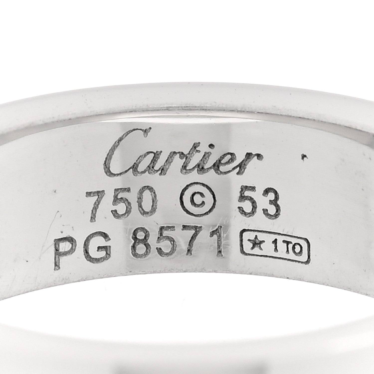 Cartier 18K White Gold 3 Diamond 5.5mm LOVE Ring 4 of 4