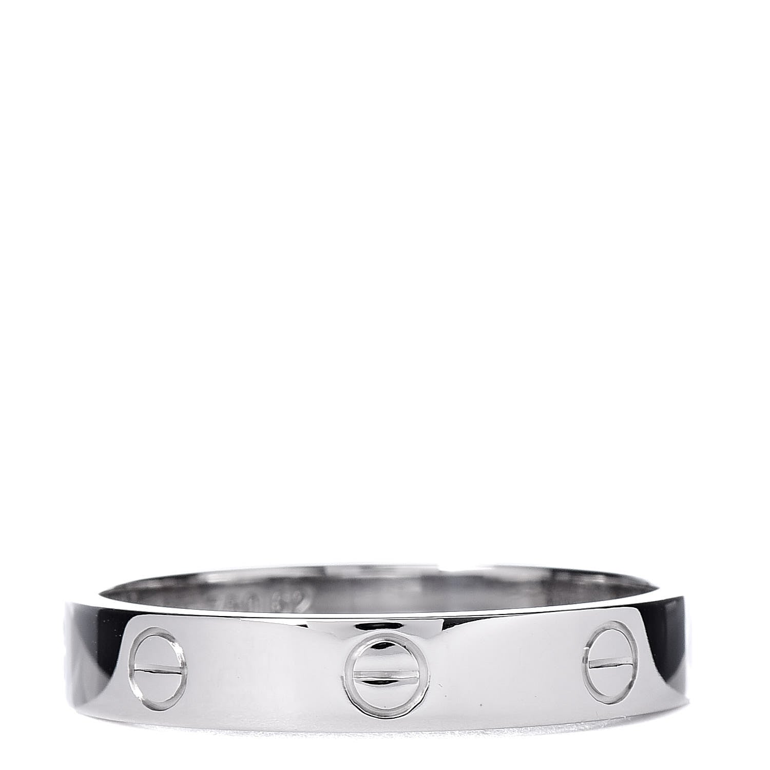 Cartier 18K White Gold 3.5mm LOVE Wedding Band Ring 62 10 1 of 5