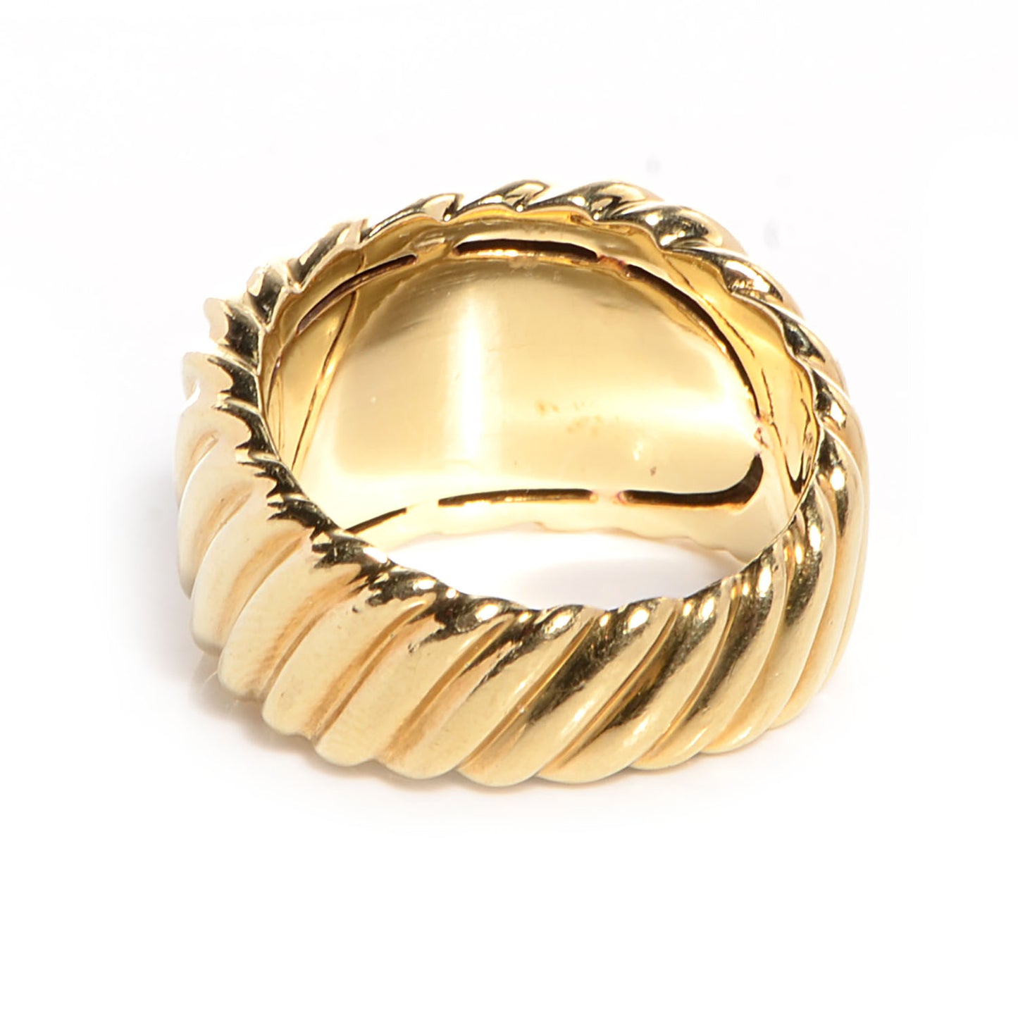 18K Yellow Gold Cable Cigar Band Ring 7