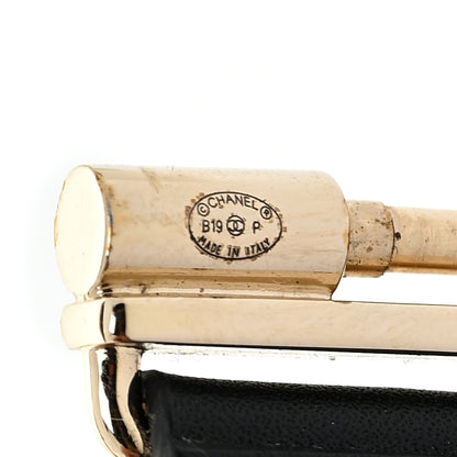 Chanel Crystal Lambskin Cha-Nel Logo Cuff S Black 4 of 11