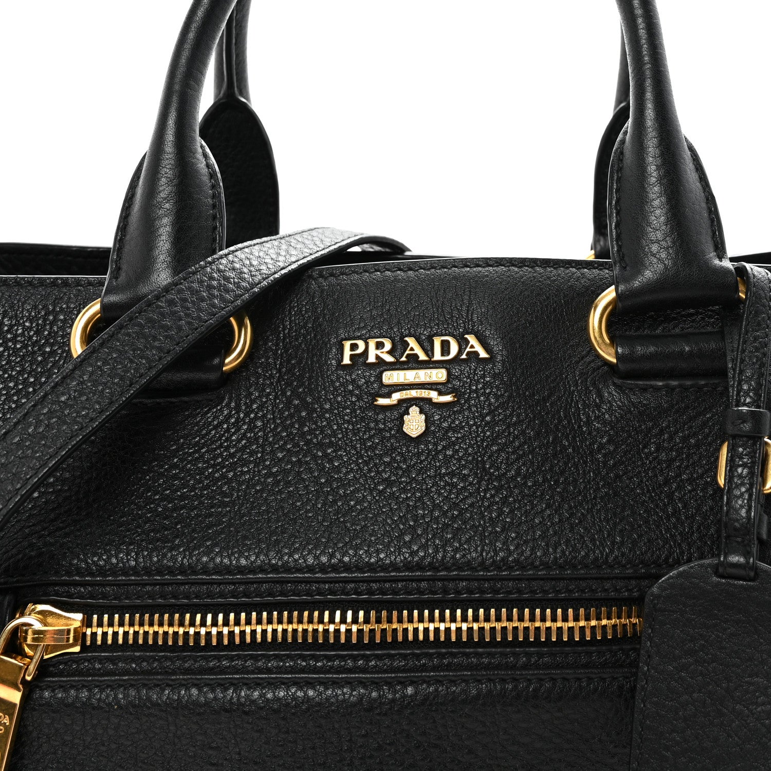 Prada Vitello Daino Tote Black 7 of 9