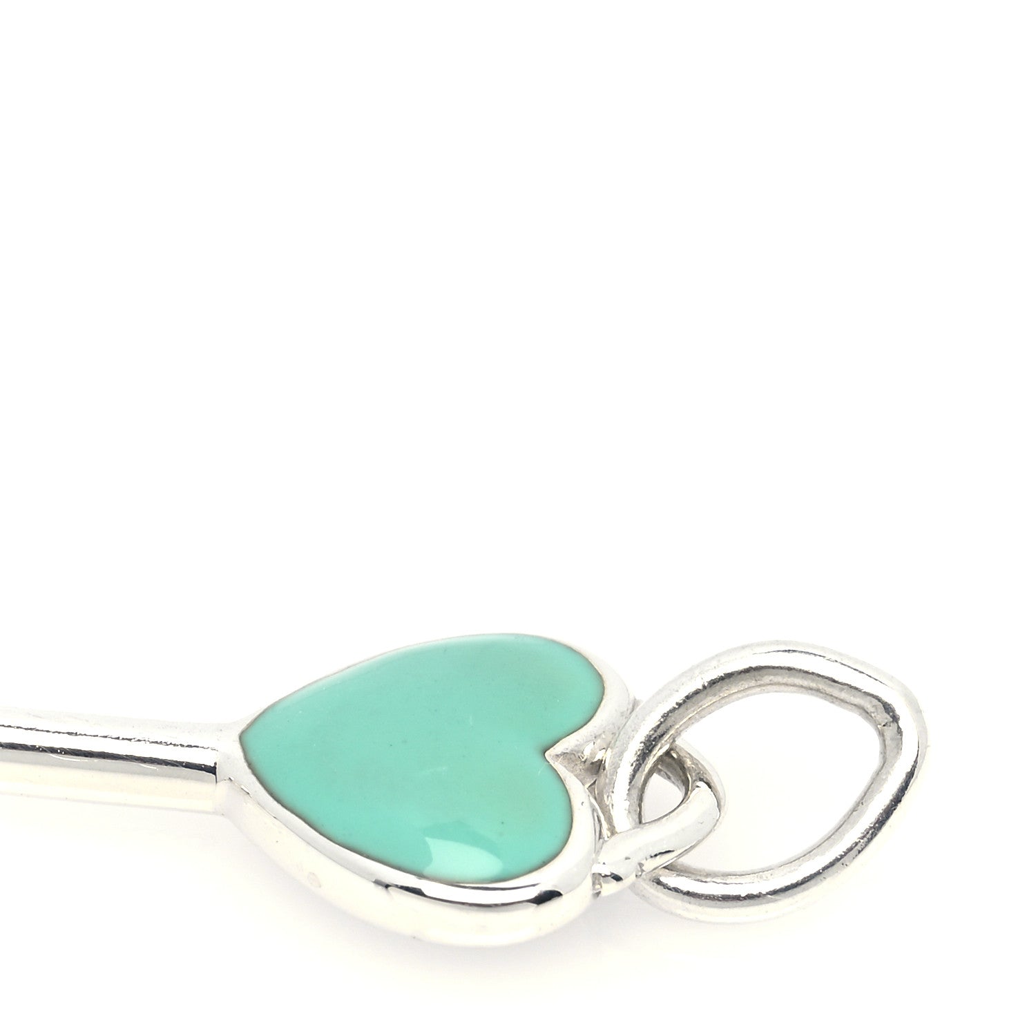 Tiffany Sterling Silver Enamel Key Pendant Blue 4 of 4